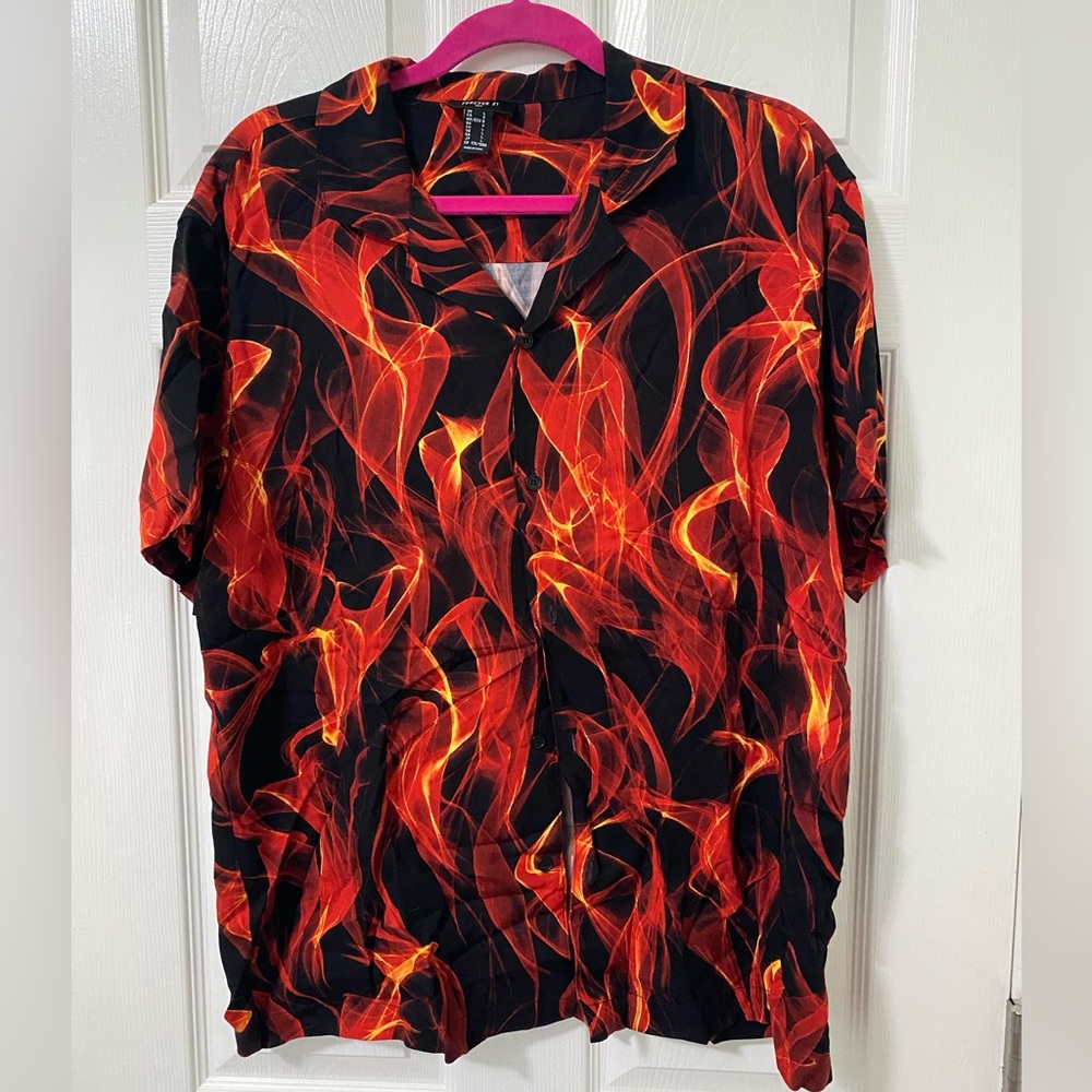 Flame Button Up Shirt